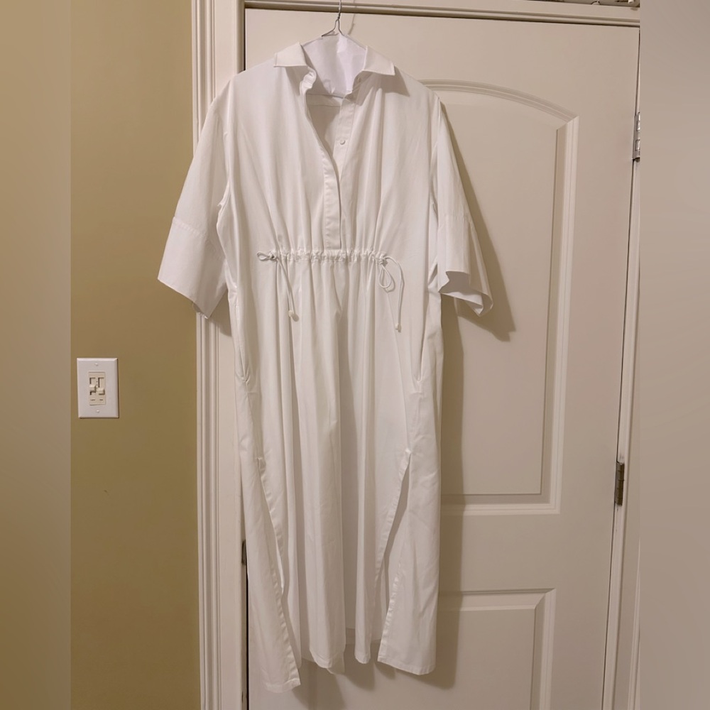 Max Mara Womens  Eulalia Cotton Midi Dress White
